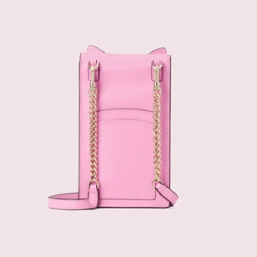 Kate Spade Meow Cat Crossbody Bag Leather North South Gold Chain Novelty Purse - Picture 5 of 10